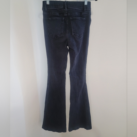Spanx Jeans Women XS Black Flare Pull On Wash High Rise Boho Pull On Stretch - Picture 2 of 6